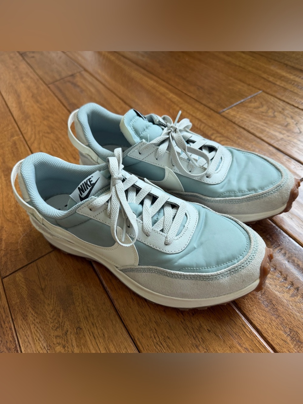 Nike Women's waffle debut Light Blue and White Low-Top Sneakers